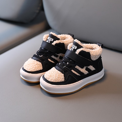 

Boys' Girls' Sneakers Daily Knit Leather Breathability Little Kids(4-7ys) Toddler(2-4ys) Daily Outdoor Exercise Outdoor Magic Tape Black Beige Fall Winter