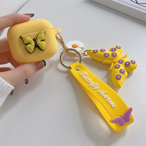 

Case Cover Compatible with AirPods 3 Shockproof Dustproof Butterfly Silicone Headphone Case