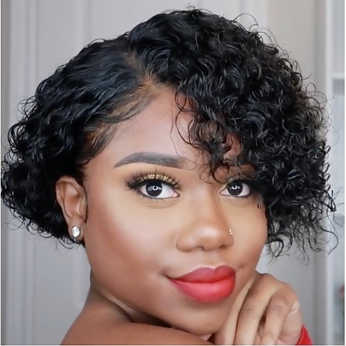 

Black Wigs For Women Synthetic Wig Afro Curly Middle Part Wig Short Women Soft