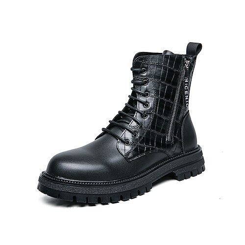 

Homme Bottes Bottes de Combat Casual Classique du quotidien Polyuréthane Bottine / Demi Botte Noir Hiver Automne