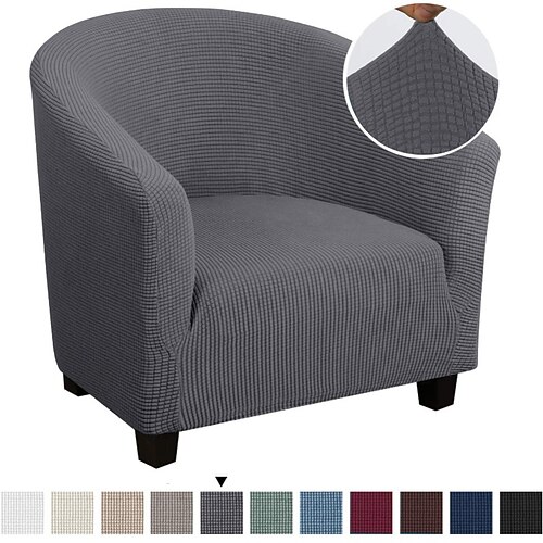 Stretch Club Chair Cover Slipcover Jacquard Armchair Barrel Tub White Grey Black Soft Durable Washable 2022 Us 36 32 Stretch Club Chair Cover Slipcover, Black Barrel Chair Cover