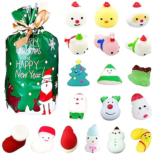 

18pcs Mochi Squishy Toys Set with Gift Bag Mini Kawaii Squishies Pack Fidget Toys for Teenagers - Christmas Party Favors Goodie Bag Birthday Gifts for Boys & Girls