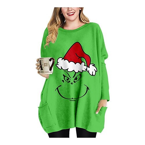 

Mrs.Claus Grinch Ugly Christmas Sweater / Sweatshirt Hoodie Women's Special Christmas Christmas Carnival Masquerade Adults' Party Christmas Vacation Polyester Top