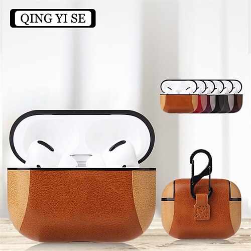 

Case Cover Compatible with AirPods Pro Shockproof Dustproof Multi Color PU Leather Headphone Case