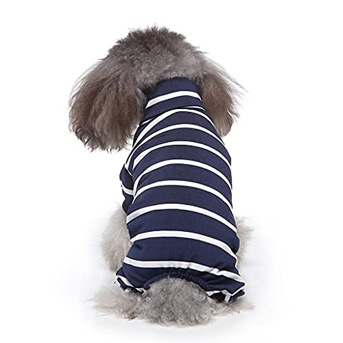 

Classic Stripe Pajamas for Dog, Pet Four-Legged Costumes Puppy Soft Stretchy Homewear Jumpsuits Cats Turtleneck Sweater Coat Autumn Winter New Cozy Warm Clothes for Small Middle Large Dogs