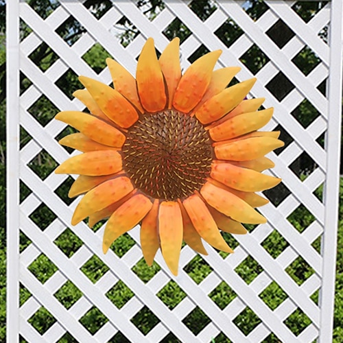 

Outdoor Wrought Iron Sunflower Wall Hangings Courtyard Villa Door Living Room Background Wall Garden Porch Wall Hanging