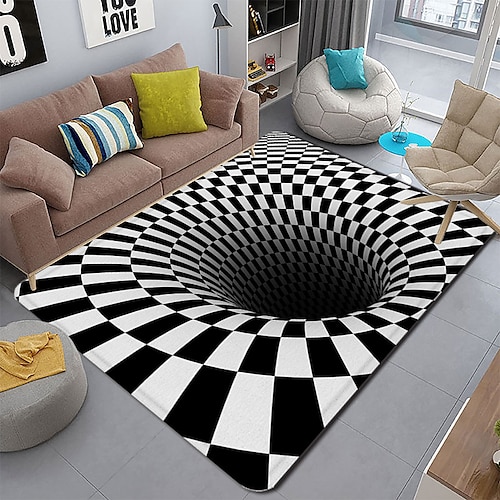 

3D Vision Carpet Area Rug, Colorful Tye-dye Vortex Rug, for Dining Room Carpet Home Bedroom Floor Door Mat