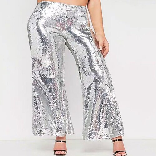 

Women's Flare Sequins Solid Colored Chic & Modern White Black