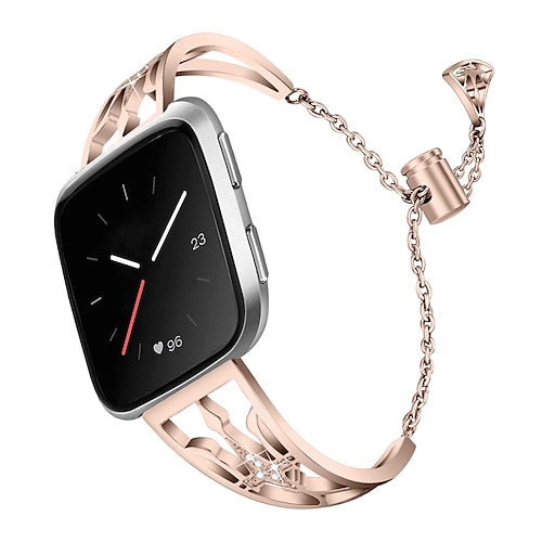 

1 pcs Smart Watch Band for Fitbit Versa 2 / Versa / Versa Lite fitbit Versa / fitbit Versa 2 / Versa lite Stainless Steel Smartwatch Strap Bling Diamond Business Band Diamond Replacement Wristband