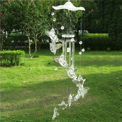 

Angel Cupid Creative Bell Wind Chimes Home Yard Garden Hanging Decor Creative Antique Bells Wind Chimes Door Hanging Home Decor