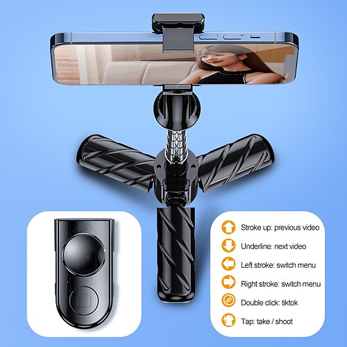 

Selfie Stick Bluetooth Extendable Max Length 69.4 cm For Universal Android / iOS Universal