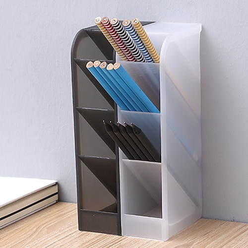 

Pen Holder Oblique Insertion Type Frosted Office Stationery Desktop Storage Box Transparent Cosmetic Brush Storage Box9520 cm