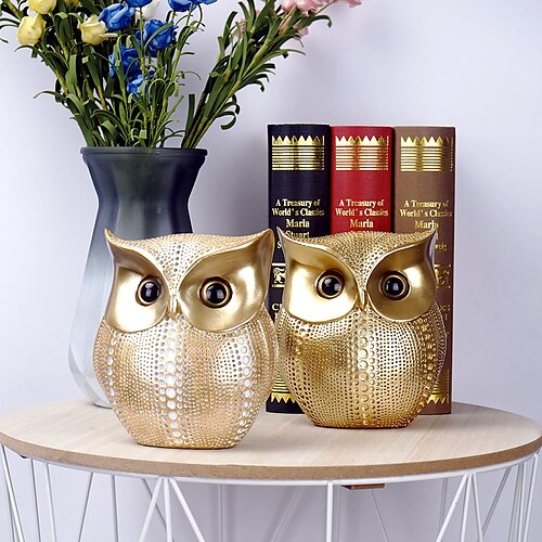 

nordic light luxury simple office home living room decoration decoration golden owl resin creative crafts