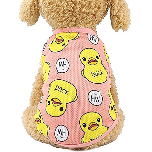 

cartone animato grande anatra gialla modello cane camicia estate piccolo cane vestiti per animali domestici chihuahua sottile cucciolo gilet abbigliamento per animali a2 s