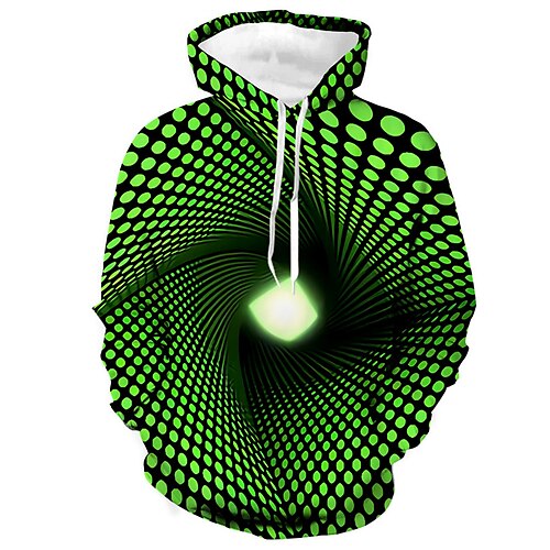 

Men's Unisex Hoodie Pullover Hoodie Sweatshirt Green Light Green Orange Gray Black Hooded Geometric Optical Illusion Graphic Prints Print Daily Sports 3D Print Designer Casual Big and Tall Spring