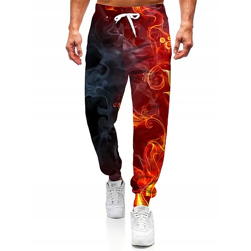 

Men's Sweatpants Joggers Trousers Drawstring Side Pockets Elastic Waist Graphic Color Block Abstract Outdoor Sports Full Length Casual Daily Designer Casual / Sporty Rainbow Micro-elastic