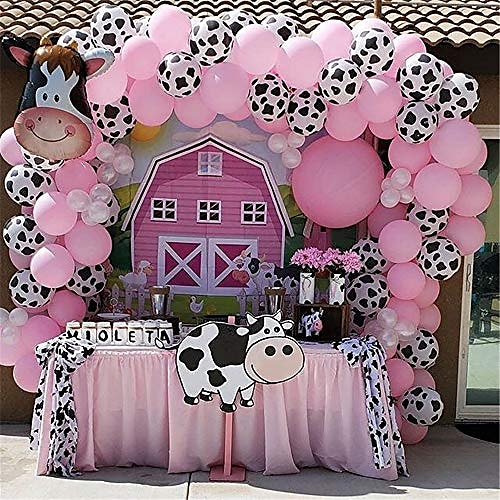 

74pcs Farm Pink Party Decoration Balloon Garland Arch Kit For Teenager 1st Birthday Backdrop Pink Latex Globos Baby Shower Farm Themed Party Decoration