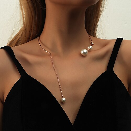 

Women's necklace Chic Modern Special Occasion Geometry Necklaces / Imitation Pearl / Fall / Winter / Spring / Summer