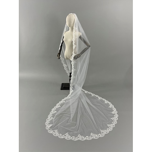 

One-tier Party / Evening / Classical Wedding Veil Chapel Veils with Appliques / Paillette 78.74 in (200cm) Organza