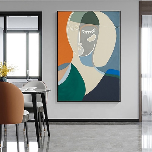 

Oil Painting Handmade Hand Painted Wall Art Modern Abstract Geometric People Home Decoration Decor Rolled Canvas No Frame Unstretched