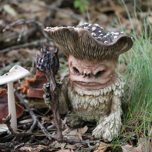 

Garden Decor Fairy Tale Mushroom Elf Shaman Wizard Dwarf Monster Goblin Guardian Resin Ornaments
