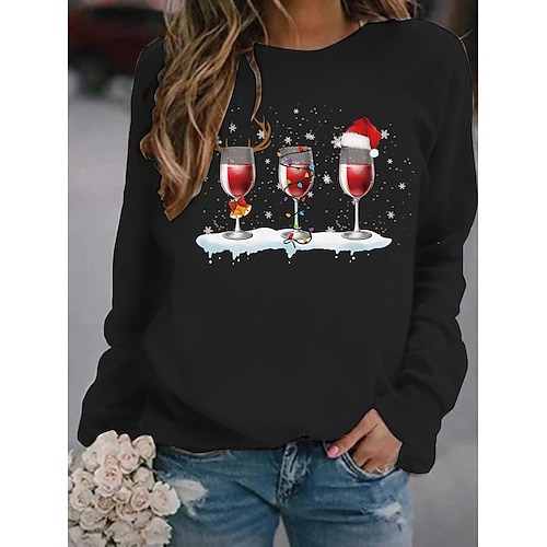 

Women's Sweatshirt Pullover Graphic Prints Ugly Christmas Print Sports Hot Stamping Streetwear Hoodies Sweatshirts Blue Pink Wine