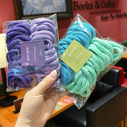 

50 Pcs/Set Women Girls 4CM 2CM Colorful Nylon Elastic Hair Bands Ponytail Holder Rubber Bands Scrunchie Headwear Hair Accessories