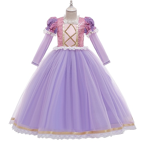 

Girls ' Vestido de una línea Vestido de Tul Manga Larga Retazos Color sólido Gráfico impreso en 3D Vestidos Princesa Disfraz Maxi Poliéster Vestido Otoño Invierno Niños Fiesta Ocasión especial Ajuste