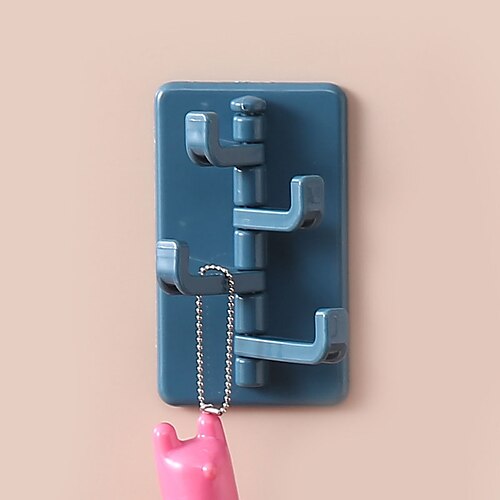 

5.59.5cm Rotating Wall-mounted Non-marking Hook Wall Self-adhesive Non-punching Hook-free Multifunctional Towel Rack Kitchen Shelf