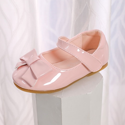 

Girls' Flats Flower Girl Shoes Princess Shoes Patent Leather Little Kids(4-7ys) Wedding Casual Magic Tape Light Pink White Fall Spring