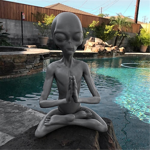 

Méditation extraterrestre décoration de jardin figurines de jardin ornement en résine pour pot de fleur récipient en verre sur la table