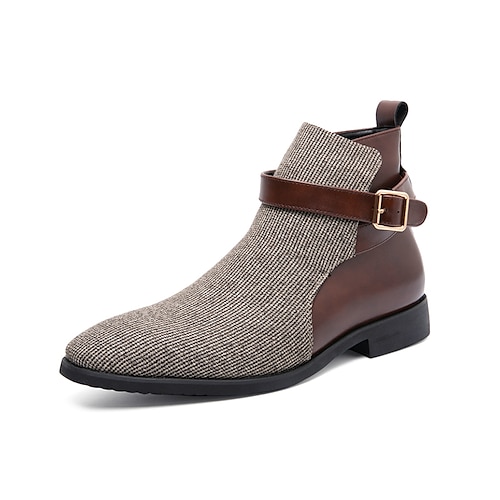 

Homme Bottes Bottines Chelsea Entreprise Casual Classique du quotidien Faux Cuir Bottes Mi-mollet Marron Bleu Printemps