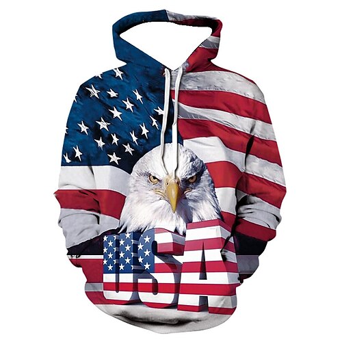 

Drapeau des États-Unis USA Sweat à capuche Anime Dessin Animé Animé 3D Harajuku Art graphique Sweat à capuche Pour Homme Femme Unisexe Adulte Impression 3D 100 % Polyester