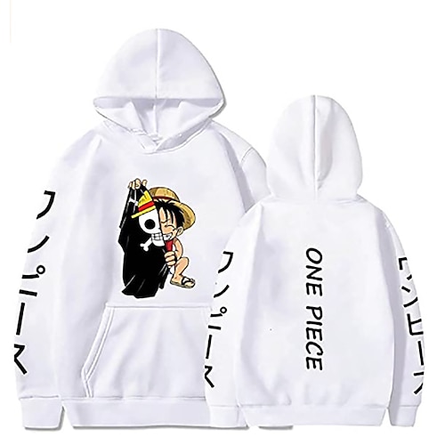 Anime One Piece Felpa con cappuccio Luffy Pullover ACE Zoro Manga