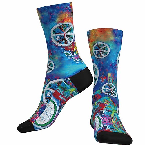 

Socks Cycling Socks Bike Socks Sports Socks Men's Women's Bike / Cycling Breathable Soft Comfortable 1 Pair Graphic Rainbow Cotton Green Royal Blue Orange S M L / Stretchy