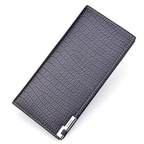 

Men's Retro Wallet PU Leather Embossed Solid Color Daily Office & Career Light Coffee Black Dark Coffee