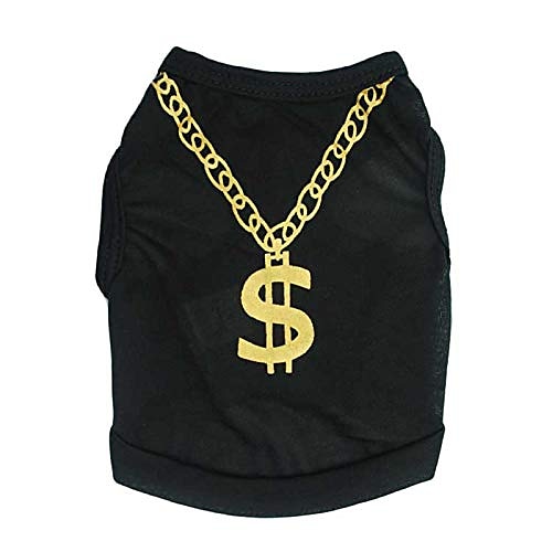 

Pet Vest Soft Comfortable Sleeveless Small Dog T-Shirt,Spring Summer Dog Clothes for Small Medium Dogs Girl Boy Black S
