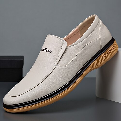 

Men's Loafers & Slip-Ons Casual Daily Office & Career PU Black White Fall Spring