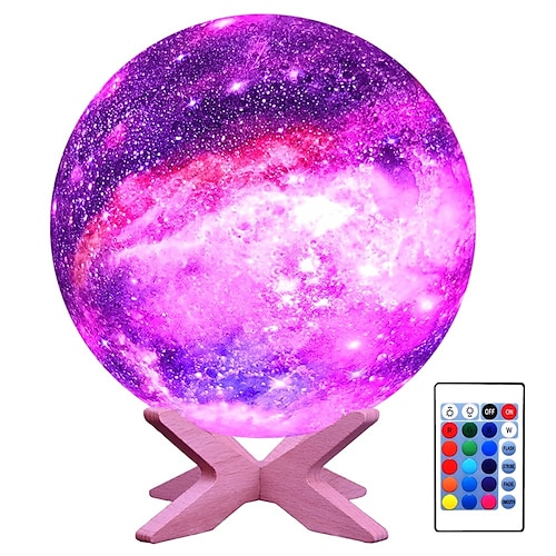 

5.9 inch 3D Moon Lamp Night Light Galaxy Lamp 16 Colors LED Light with Rechargeable Battery Touch & Remote Control Birthday Gifts for Boys Girls Bedroom Decor