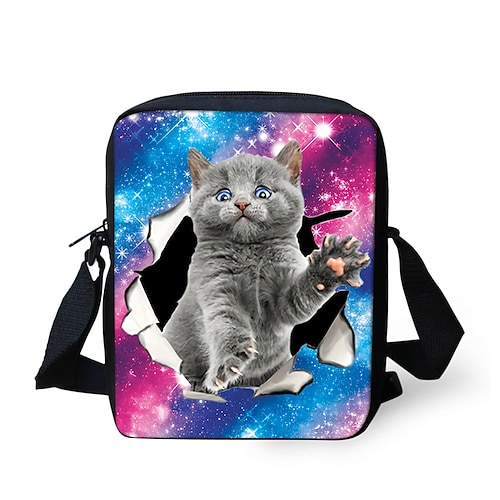 

Unisex Canvas Bag 3D Print Mobile Phone Bag 3D Crossbody Bag Oxford Cloth Zipper 3D Daily Holiday Light Purple Blue Black Purple