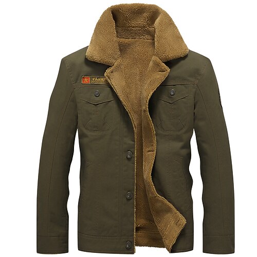 

Men's Hunting Fleece Jacket Military Tactical Jacket Outdoor Thermal Warm Windproof Fleece Lining Breathable Winter Jacket Fleece Hunting Military / Tactical Training Black khaki Army Green / Combat