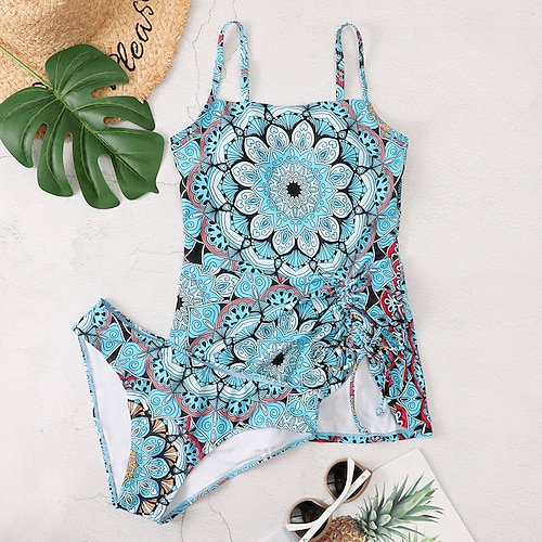 

Women's Swimwear Tankini 2 Piece Normal Swimsuit Modest Swimwear Slim Floral color Bathing Suits New Party Sporty / Casual / Fashion / Padded Bras