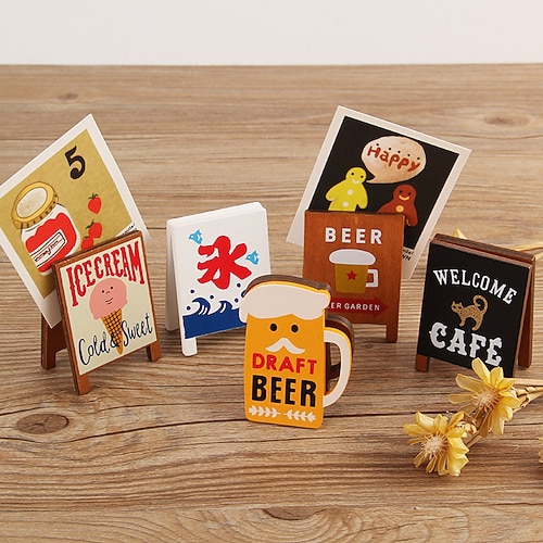 

10 PCS Clips Desk Business Card Holder Wooden Wood Name Card Holder Waterproof Creative Decoration for Kids