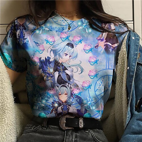 

Inspired by Genshin Impact Ganyu T-shirt Cartoon Manga Anime Harajuku Graphic Kawaii T-shirt For Men's Women's Unisex Adults' 3D Print 100% Polyester