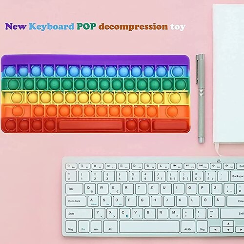 Tastatur ADHD Popper Bubble Keyboard Fidget Sensory Toys Stressabbau Spielzeug 