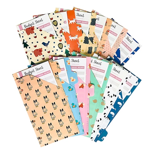 

PVC Perforated Cash Budget Envelope Frosted Translucent Bandage Binder Animal Envelope Set Greeting Cards