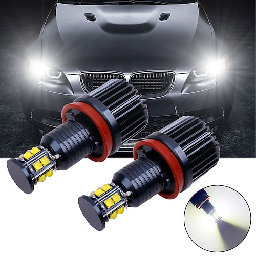 

H8 120W Car Led Headlight Angel Eyes Bulbs 6000K Halo Ring Light Bulbs For BMW E90 E91 E92 E93 X5 X6 M3 Car Accessories Interior