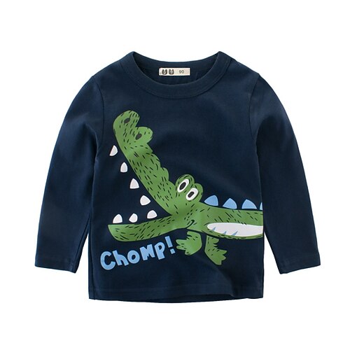 

Kids Boys T shirt Animal Outdoor Short Sleeve Active Cotton 2-8 Years Spring Dusty Blue
