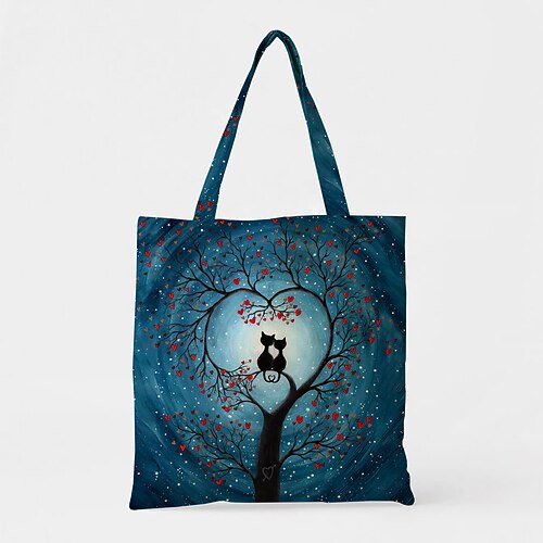 

Unisex 3D Print Valentine's Day Tote 3D Tote Bag Oxford Cloth Print 3D Daily Going out Black
