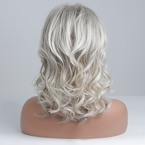 Human hair blend white wave wig with bang guyyim1637740422408.jpg main image 2